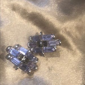 Bogoff sterling silver crystal clip on earrings